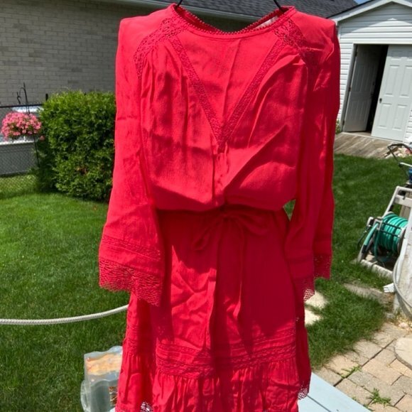 Beautifully braided detail Maje dress in Red Size 3 (Maje) EUC - Picture 1 of 15